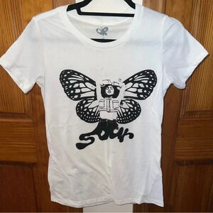 OLIVIA RODRIGO White Merch Sour Butterfly Short Sleeve S